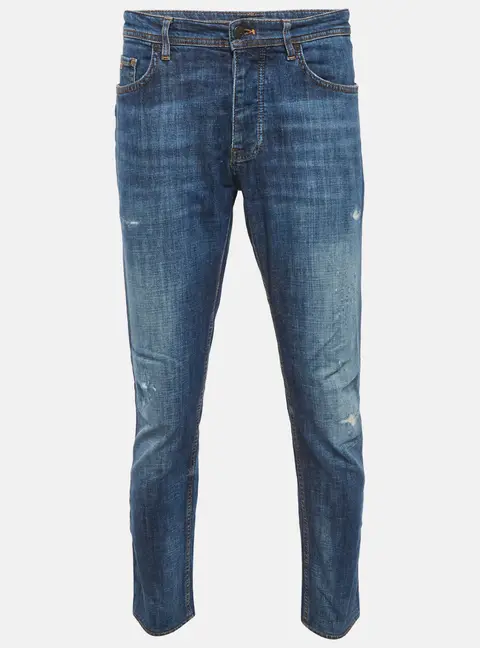 Boss By Hugo Boss Navy Blue Denim Taber Tapered Jeans L Waist 39"