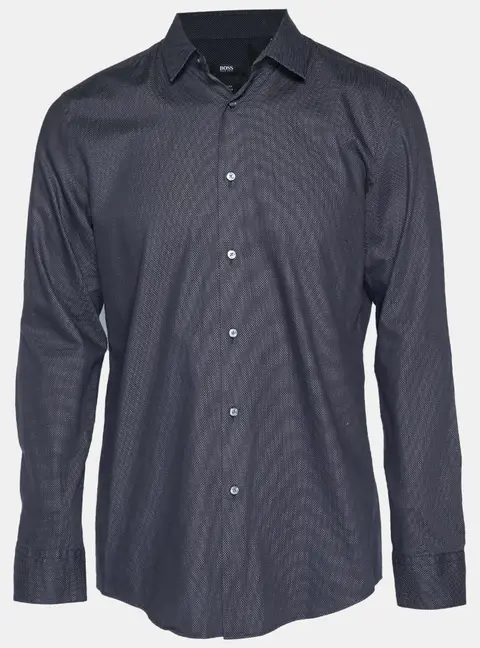 Boss By Hugo Boss Black Patterned Cotton Shirt L