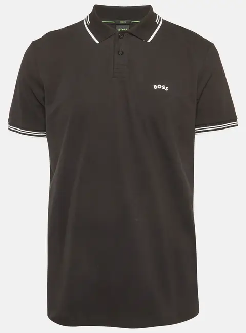 Boss By Hugo Boss Black Jersey Paul Curved Polo T-Shirt XL
