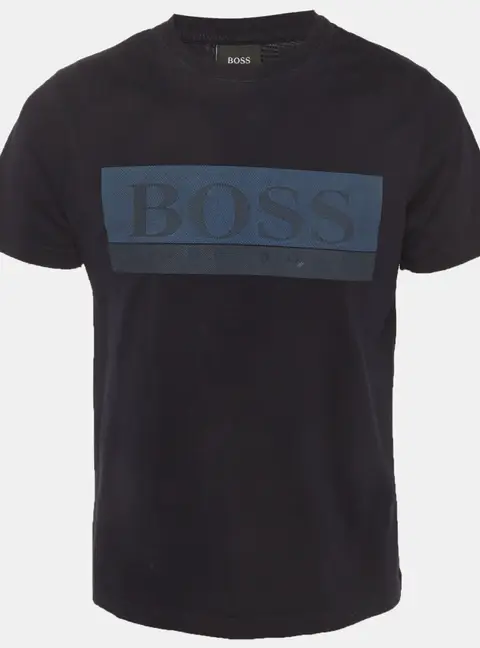 Boss By Hugo Boss Blue Graphic Print Cotton Knit Crewneck T-Shirt S