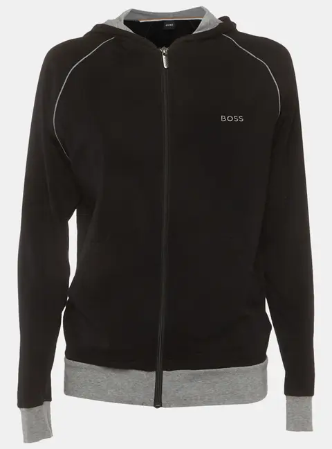 Boss By Hugo Boss Black Jersey Zip-Up Hoodie S