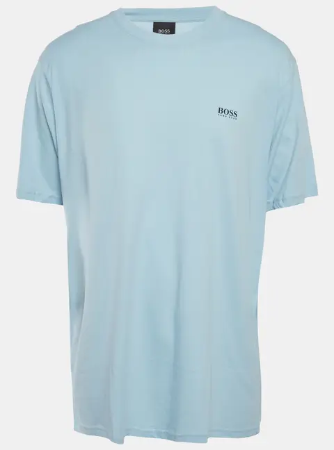Boss By Hugo Boss Light Blue Logo Print Jersey Crewneck T-Shirt 4XL