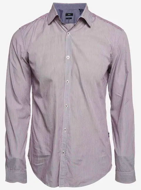 Boss By Hugo Boss Purple Stripe Cotton Slim Fit Shirt M