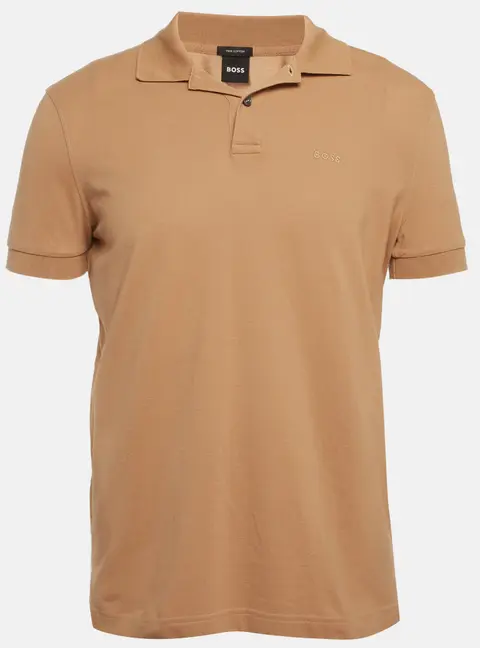Boss By Hugo Boss Beige Pique Knit Polo T-Shirt M