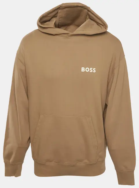 Boss by Hugo Boss Beige Logo Print Cotton Sullivan 04 Hoodie L