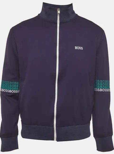 Boss By Hugo Boss Navy Blue Jersey Zip Up Skaz 01 Sweatshirt L