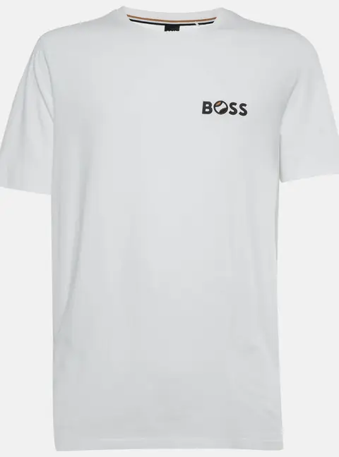 Boss By Hugo Boss White Logo Print Cotton Jersey Crewneck T-Shirt XXL