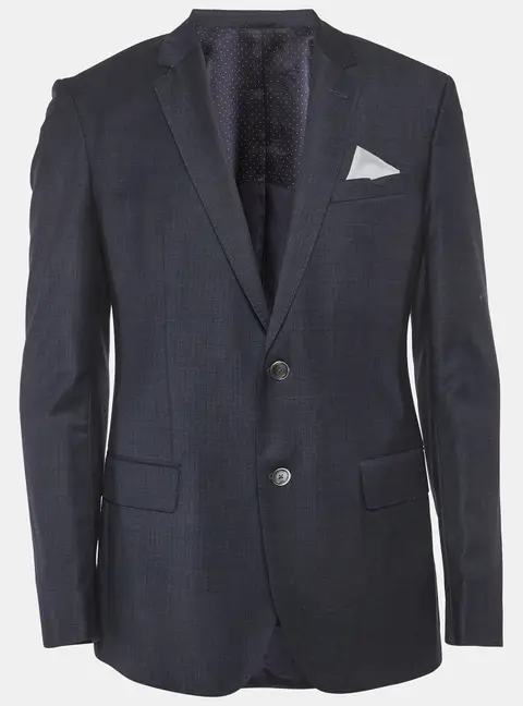 Boss By Hugo Boss Blue Pattern Wool Blend Slim Hutson Blazer L