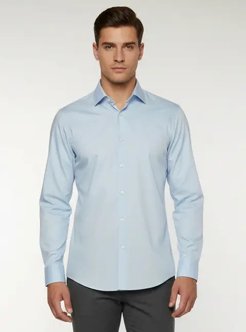 Boss By Hugo Boss Blue Cotton Poplin Button Up Shirt S