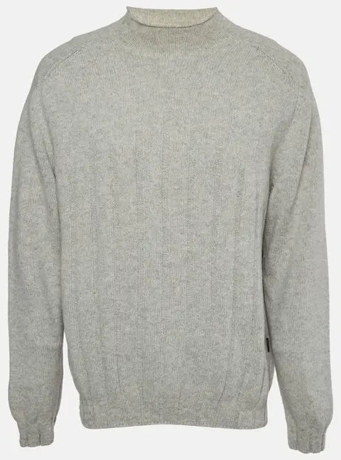 Boss by Hugo Boss Grey Wool Blend Rib Knit Sweater XL
