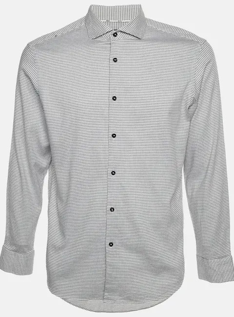 Boss By Hugo Boss White Textured Cotton Long Sleeve T-Shirt L