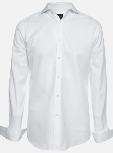 Boss By Hugo Boss White Poplin Slim Fit T-Yacob Shirt XL