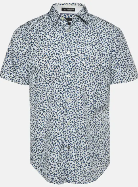 Boss By Hugo Boss White Floral Print Poplin Slim Fit Ronn Shirt L