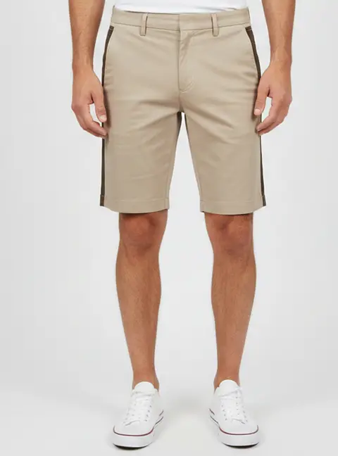 Boss By Hugo Boss Beige Stretch Cotton Slim Fit Liem4 Shorts L