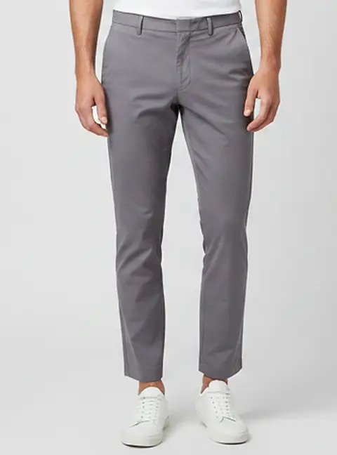Boss By Hugo Boss Grey Gabardine Slim Fit Kaito Trousers XL