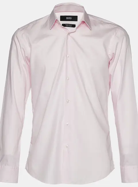 Boss Hugo Boss Pink Cotton Easy Iron Regular Fit Shirt M