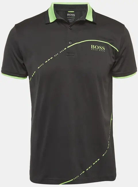 Boss By Hugo Boss Black Contrast Trim Jersey Polo T-Shirt S