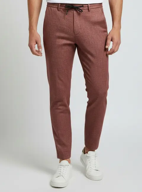 Boss By Hugo Boss Rust Brown Cotton Blend Slim Fit Pants M