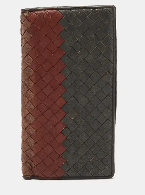 Bottega Veneta Tricolor Intrecciato Leather Bifold Wallet