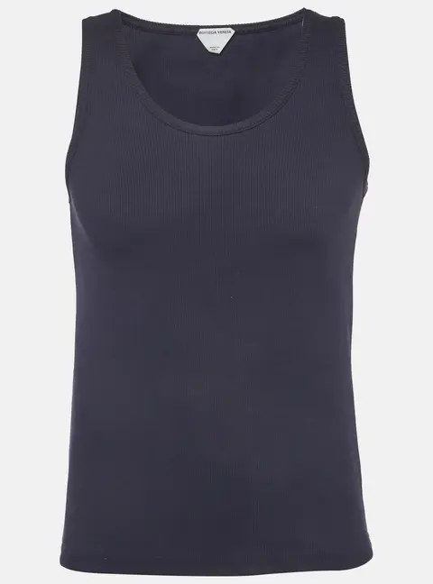 Bottega Veneta Navy Blue Rib Knit Tank Top XS