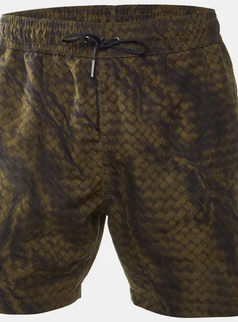 Bottega Veneta Green Intreccio Print Taffeta Swim Shorts L