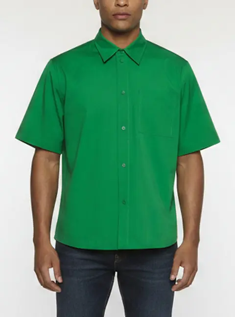 Bottega Veneta Green Poplin Short Sleeve T-Shirt XL