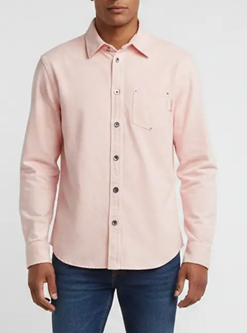 Bottega Veneta Pink Denim Button Up Shirt Jacket M