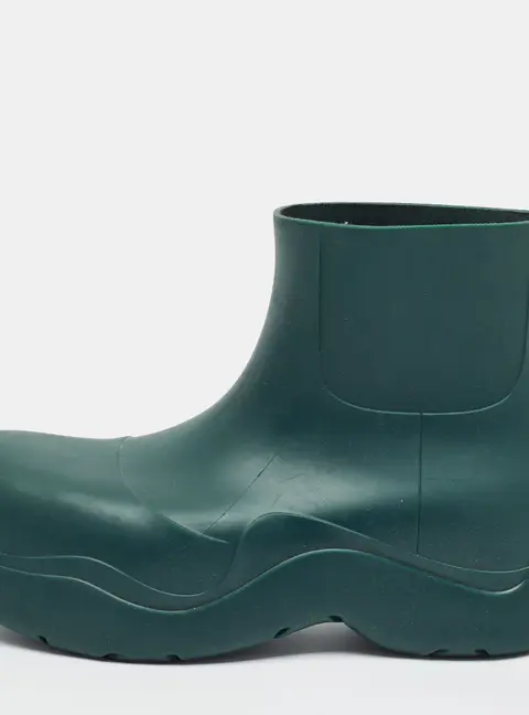 Bottega Veneta Puddle Size 42 Green Leather Ankle Length Boots