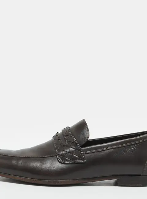 Bottega Veneta Wave Driver Size 42 Brown Leather Slip On Loafers