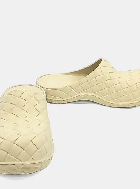 Bottega Veneta Beige Rubber Mules Size 40