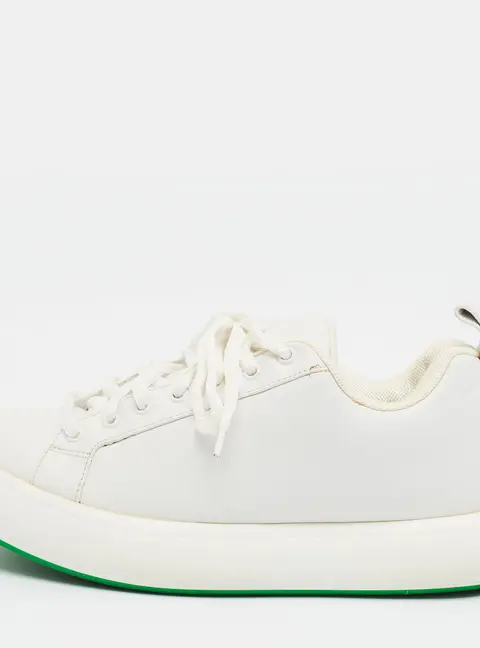 Bottega Veneta Pillow Size 41 White Leather Lace Up Sneakers