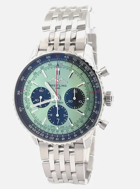 Breitling Navitimer 1 B01 Chronograph 43 AB0138241L1A1 Automatic Green Stainless Steel Men's Wristwatch 43mm