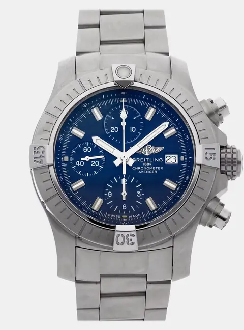 Breitling Avenger A13385101C1A1 Automatic Chronograph Blue Dial Stainless Steel Men's Wristwatch 43mm