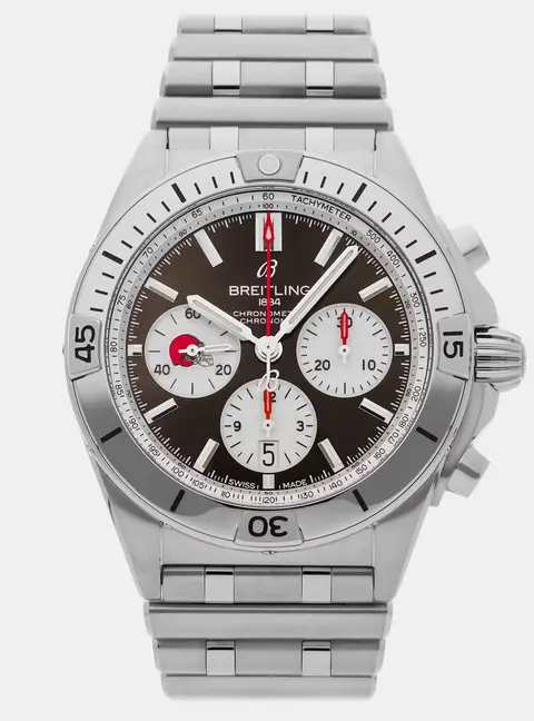 Breitling Chronomat B01 NFL Cleveland Browns Edition AB01342B1B6A1 Automatic Chronograph Black Dial Stainless Steel Men's Wristwatch 42mm