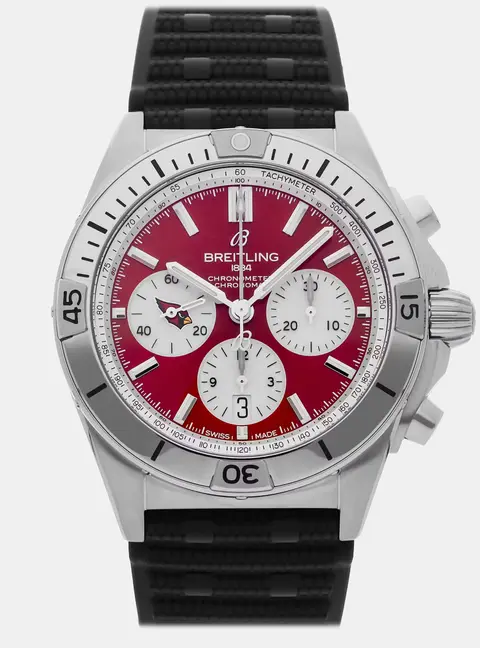 Breitling Chronomat B01 NFL Arizona Cardinals AB01342B1K6S1 Automatic Chronograph Red Dial Stainless Steel Men's Wristwatch 42mm