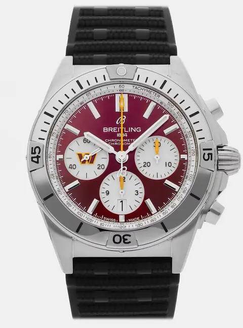 Breitling Chronomat AB01342B1K3S1 Automatic Chronograph Burgundy Dial Stainless Steel Men's Wristwatch 42mm
