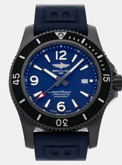 Breitling Superocean M17368D71C1S2 Automatic Blue Dial Black Steel Men's Wristwatch 46mm