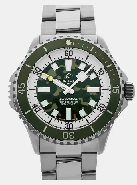 Breitling Superocean E10379D31L1E1 Green Titanium Automatic Men's Wristwatch 46MM