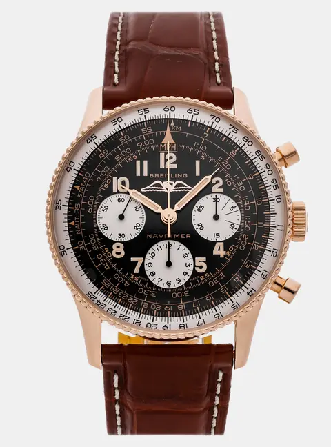 Breitling Navitimer Chronograph RB0910371B1X1 Black Rose Gold Manual Winding Men's Wristwatch 41mm
