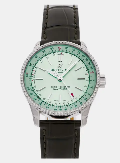 Breitling Navitimer A17395361L1P2 Green Stainless Steel Automatic Men's Wristwatch 35 MM