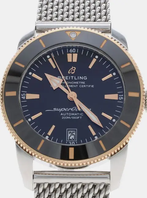 Breitling Superocean Heritage UB2010161C1A1 Blue Stainless Steel 18k Rose Gold Automatic Men's Wristwatches 42mm