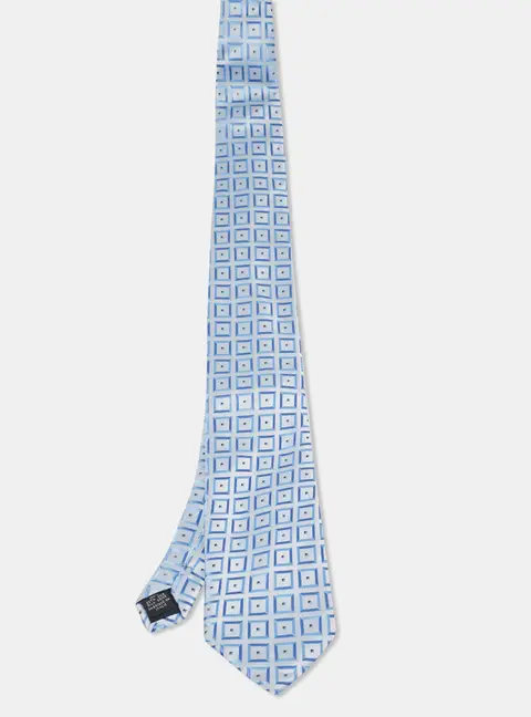 Brioni Blue Patterned Silk Tie