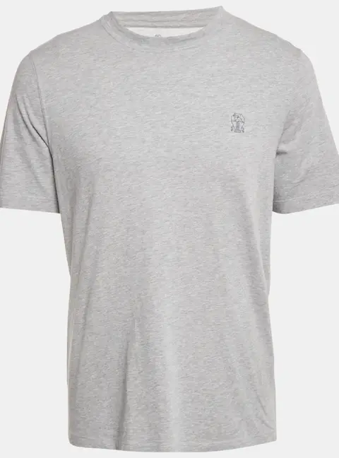 Brunello Cucinelli Grey Melenga Jersey Crewneck T-Shirt M