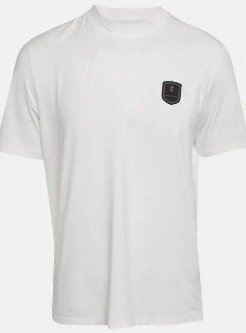 Brunello Cucinelli White Jersey Applique Detail T-Shirt S