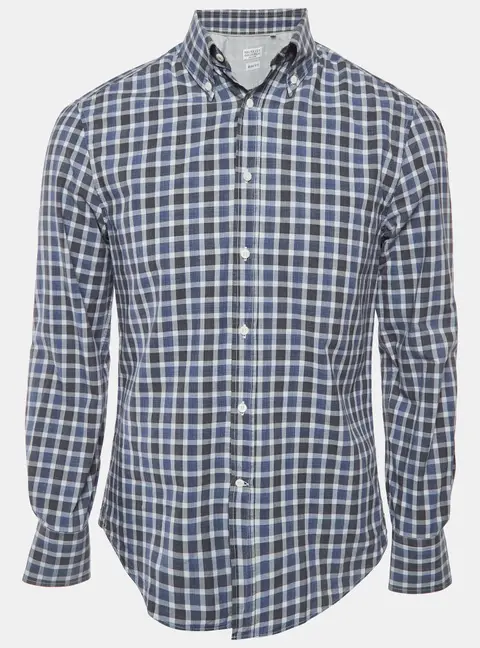 Brunello Cucinelli Blue Check Cotton Shirt M
