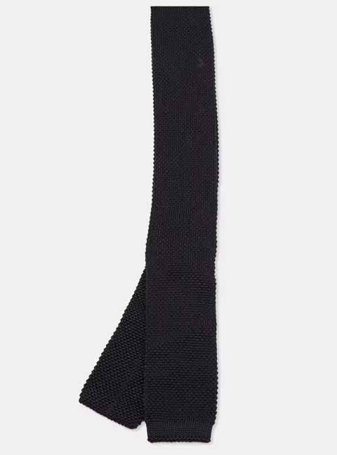 Burberry Black Silk Knit Skinny Tie