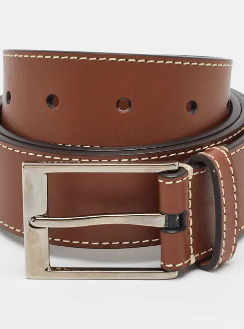 Burberry 90CM Buckle Belt Brown Leather