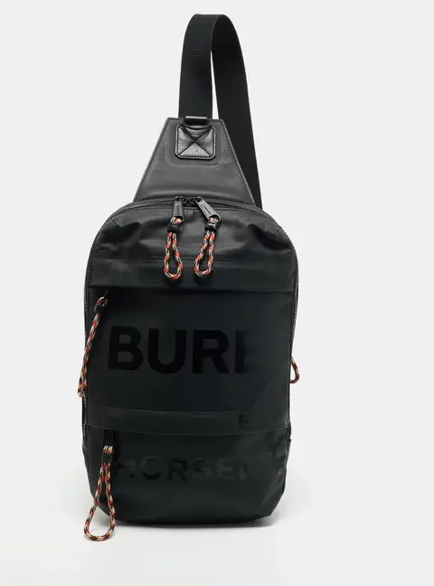 Burberry Horseferry Print Technical Fabric Sling Backpack