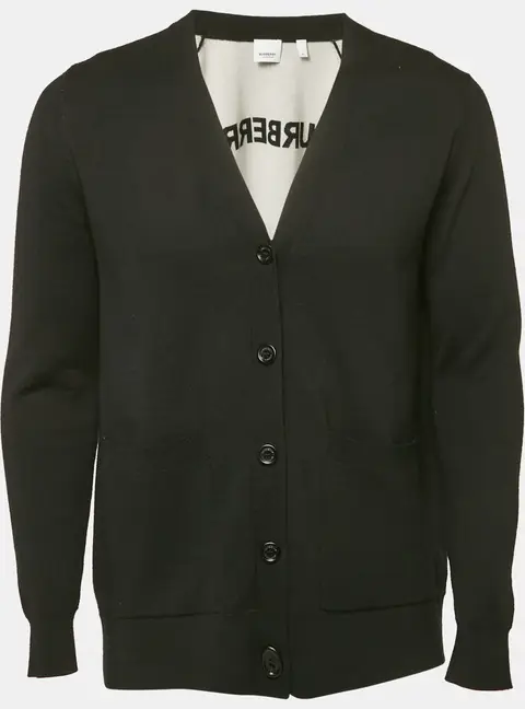 Burberry Black Wool Blend Buttoned Cardigan M