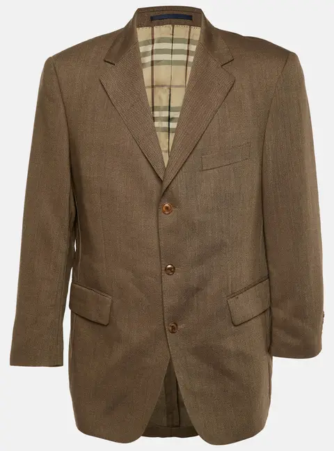 Burberry Vintage Brown Wool Luzern Tailored Blazer XL